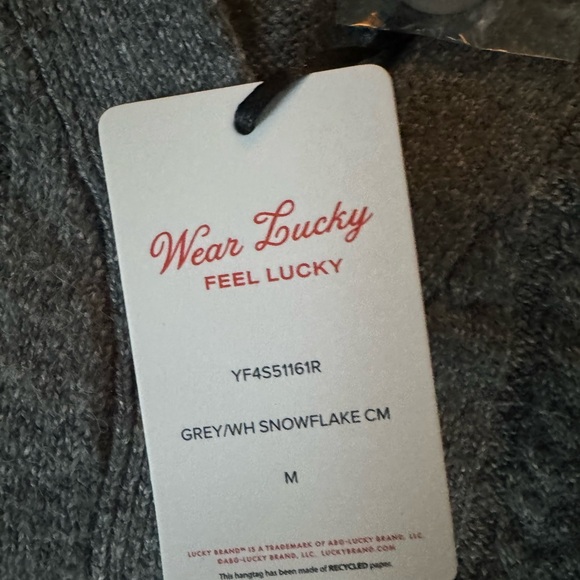 Lucky Brand Gray and White Long Sleeve belted sweater Dress- new with tags - Picture 3 of 5